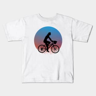 Cycling Vintage Retro Sunset Style Kids T-Shirt